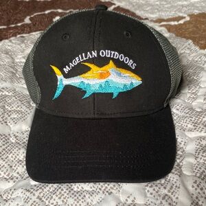 Magellan Outdoors Black and Gray Cap with Fish Design